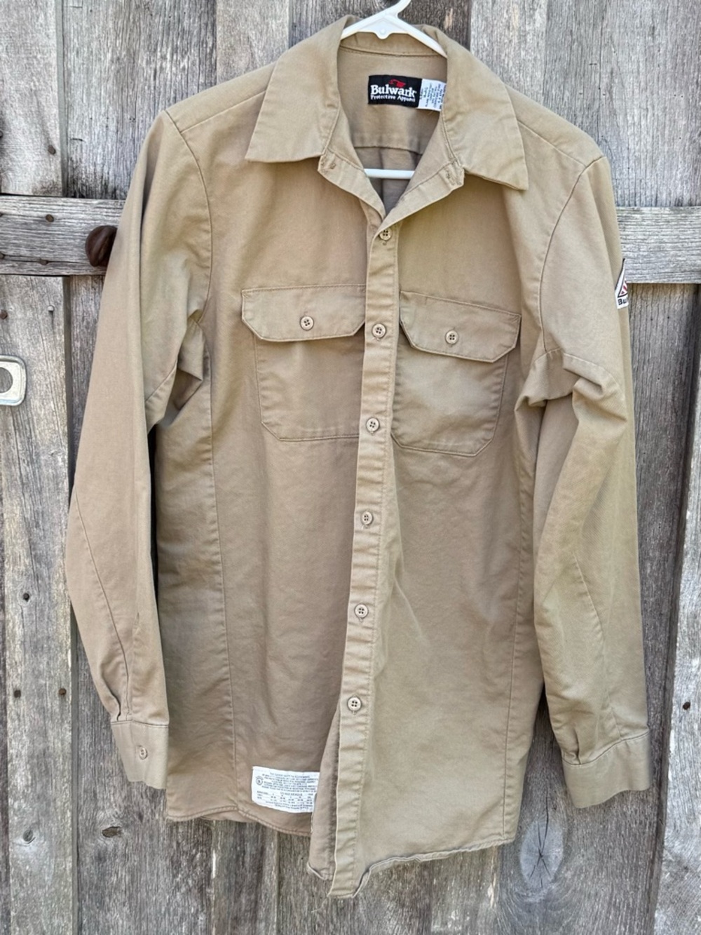 Bulwark FR Men's, Tan, long sleeve shirt Size M/RG